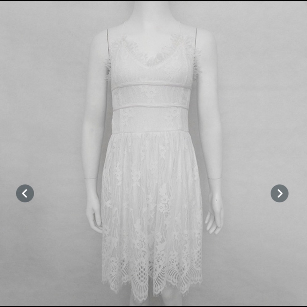 Lace Summer Mini Dress - White - Picture 9 of 15